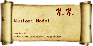 Nyulasi Noémi névjegykártya